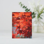 Carte postale de Thanksgiving / Feuilles rouges d' (Debout devant)