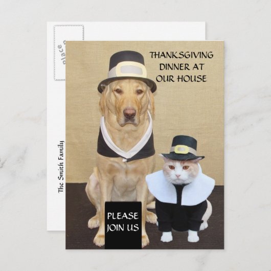 Carte postale de Thanksgiving/Invitation (Devant / Derrière)
