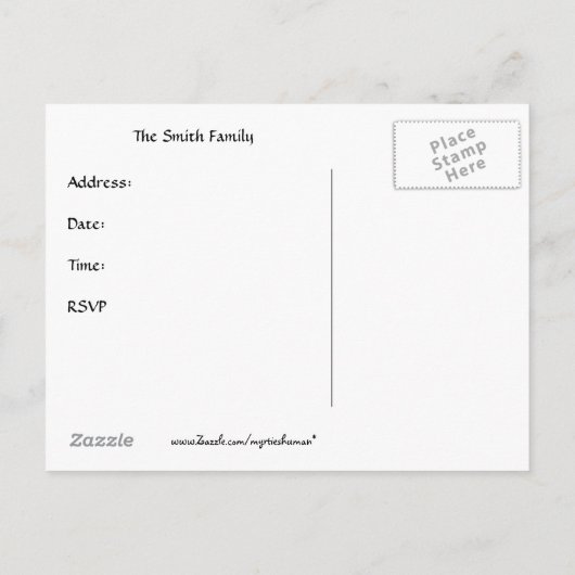 Carte postale de Thanksgiving/Invitation (Dos)