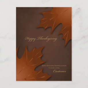 Carte postale de Thanksgiving pour les affaires /