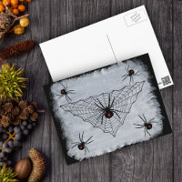 Carte postale de toile d'araignée de veuve noire