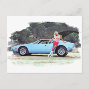Carte Postale De Tomaso Pantera Vintage