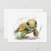 Carte postale de Tortoise joyeux (Devant / Derrière)