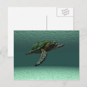 Carte postale de tortue de mer (Devant / Derrière)