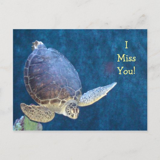 Carte postale de tortue marine (Ajouter votre prop (Devant)