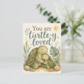 Carte postale de tortue mignonne que vous êtes aim (Debout devant)