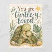 Carte postale de tortue mignonne que vous êtes aim (Devant)