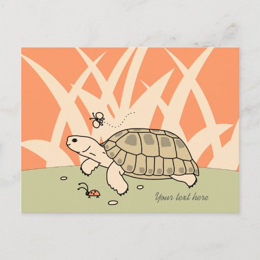 Carte postale de tortue russe personnalisable (Devant)