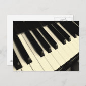 Carte postale de touches de piano (Devant / Derrière)
