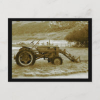 Carte postale de tracteur antique