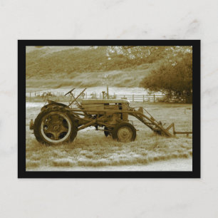 Carte postale de tracteur antique