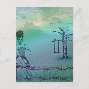 Carte postale de tricot à l'extérieur2