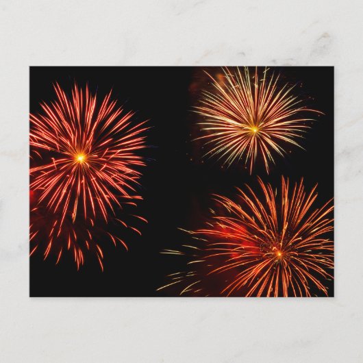 Carte postale de trio de feux d'artifice sur fond  (Devant)