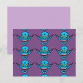 carte postale de troll démon zombie bleu (Devant / Derrière)