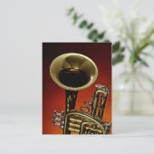 Carte postale de trompette avec un avant-plan de t (Debout devant)