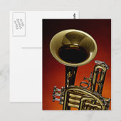 Carte postale de trompette avec un avant-plan de t (Devant / Derrière)