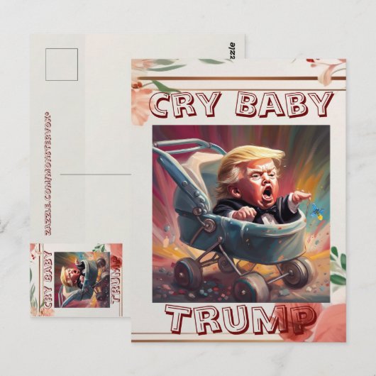 Carte postale de Trump Bébé pleurnicheur (Devant / Derrière)