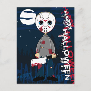 Carte postale de tueur série de masques de hockey