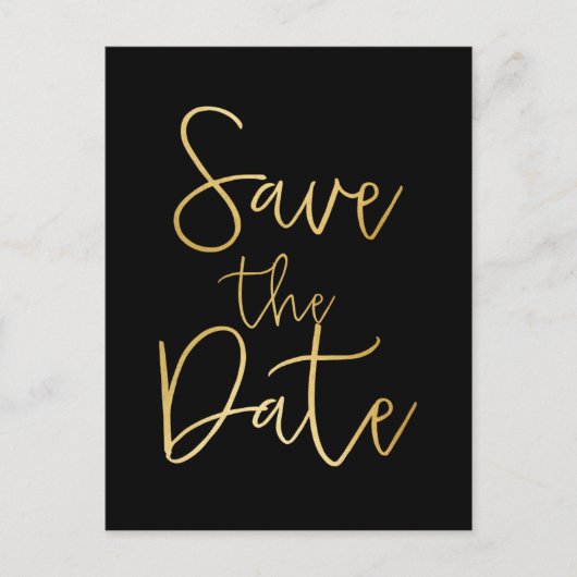 Carte postale de type script 'Black & Gold SAVE TH (Devant)