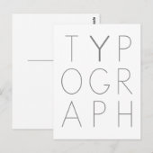 Carte postale de typographie (Devant / Derrière)