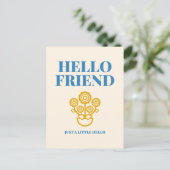 Carte postale de typographie florale Hello Friend (Debout devant)