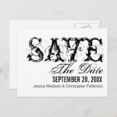 Carte postale de typographie grunge pour annoncer  (Devant / Derrière)