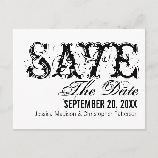 Carte postale de typographie grunge pour annoncer  (Devant)