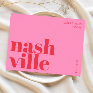 Carte postale de typographie Nashville Tennessee