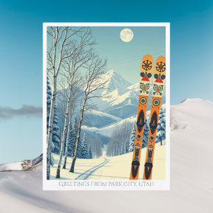 Carte postale de vacances à la station de ski de P