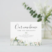 Carte postale de vacances à motifs de citrouille à (Debout devant)