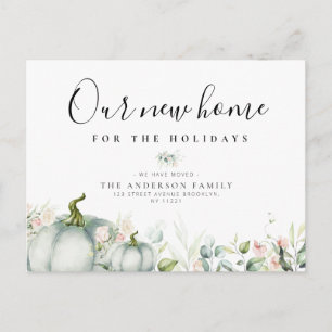 Carte postale de vacances à motifs de citrouille à