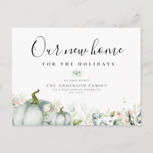 Carte postale de vacances à motifs de citrouille à (Devant)