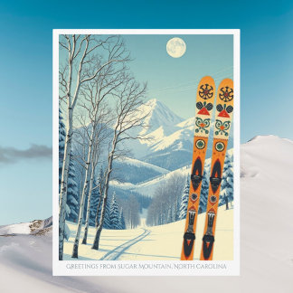Carte postale de vacances à Sugar Mountain en Caro