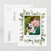 Carte postale de vacances avec feuillage vert et b (Devant / Derrière)