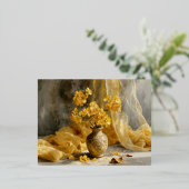 Carte postale de vacances avec nature morte de fle (Debout devant)