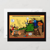 Carte postale de vacances citrouille Pie Machine (Devant / Derrière)