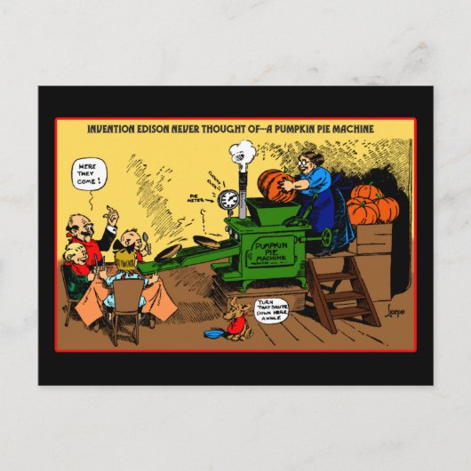 Carte postale de vacances citrouille Pie Machine (Devant)