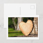 carte postale de vacances coeur en bois (Devant / Derrière)