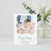 Carte postale de vacances côtières Aquarelle blanc (Debout devant)