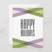 Carte postale de vacances couleur rose vert (Devant / Derrière)