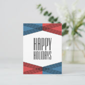 Carte postale de vacances couleur rouge bleu (Debout devant)