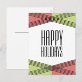 Carte postale de vacances couleur rouge vert (Devant / Derrière)