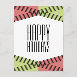 Carte postale de vacances couleur rouge vert