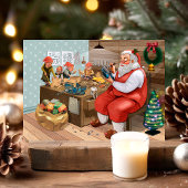 Carte postale de vacances d'atelier de Noël de Pèr