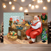 Carte postale de vacances d'atelier de Noël de Pèr