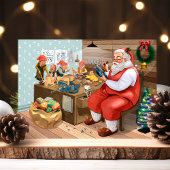 Carte postale de vacances d'atelier de Noël de Pèr