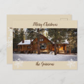 Carte postale de vacances de cabane dans les bois (Devant / Derrière)