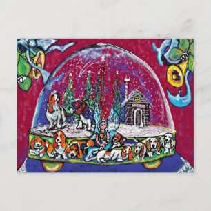 Carte postale de vacances de GGBR - bassets de