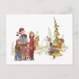 CARTE POSTALE de vacances de Hugger d'arbre de