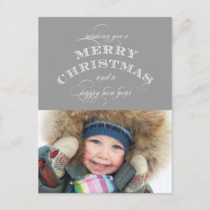 CARTE POSTALE DE VACANCES DE NOËL GRAY